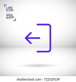 Exit door line vector icon