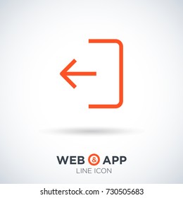 Exit door line vector icon