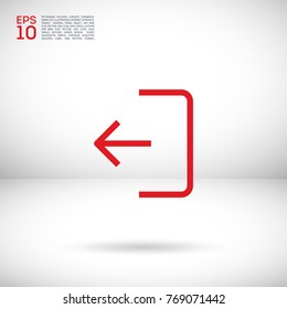 Exit door line vector icon