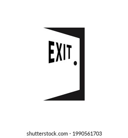 EXIT Door logo icon on white. vector sign