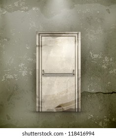 Exit Door, old-style vector