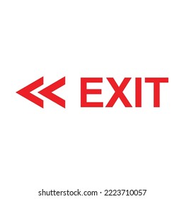 exit door sign with arrow left direction icon vector