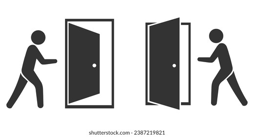 Exit door sign icon. Doorway icon vector ilustration.