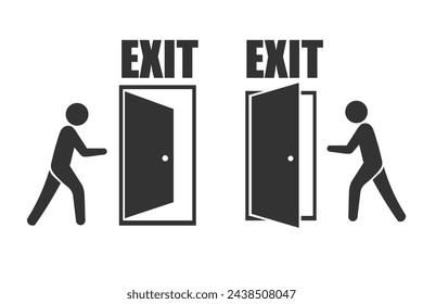 Exit door sign icon. Doorway icon vector ilustration.