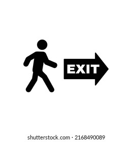 Exit door symbol. Evacuation symbol vector