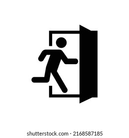 Exit door symbol. Evacuation symbol vector