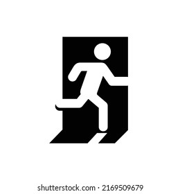 Exit door symbol. Evacuation symbol vector