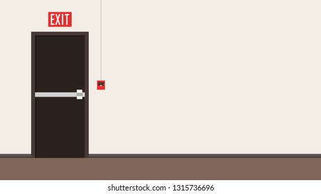 Exit door vector. free space for text. wallpaper. copy space.