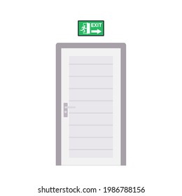 Türvektor verlassen. freier Platz für Text. Tapete. Hintergrund. Feuertürvektor.