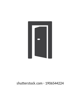 Exit door vector icon. filled flat sign for mobile concept and web design. Open door, entrance glyph icon. Symbol, logo illustration. Vector graphics