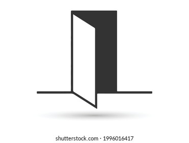 Exit door vector icon. filled flat sign for mobile concept and web design. Open door, entrance glyph icon. Symbol, logo illustration. Vector graphics.