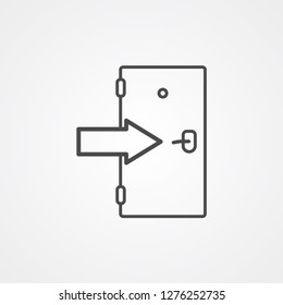 Exit door vector icon sign symbol