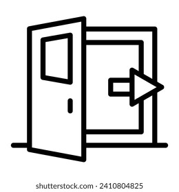 Exit Door  Vector Line Icon Design