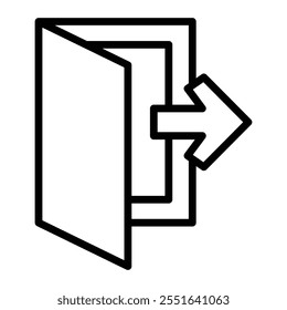 Exit Door Vector Line Icon Design