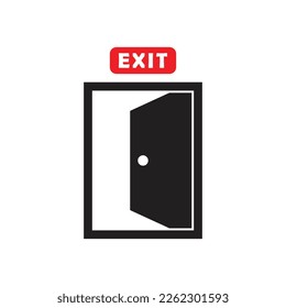 exit door vector logo icon. simple illustration style, great for safety, door, company, business, etc.