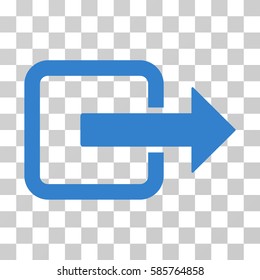 Exit Door vector pictogram. Illustration style is flat iconic cobalt symbol on a transparent background.
