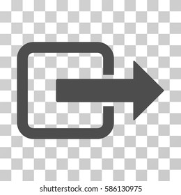 Exit Door vector pictogram. Illustration style is flat iconic gray symbol on a transparent background.