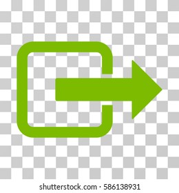 Exit Door vector pictogram. Illustration style is flat iconic eco green symbol on a transparent background.