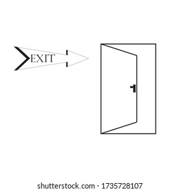 Exit door vector road sign
