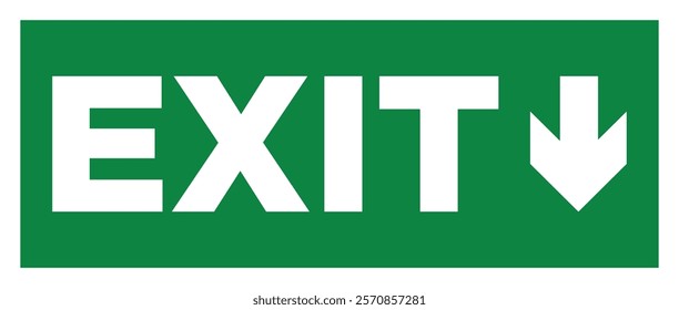 Exit Down Arrow Safety Sign.eps