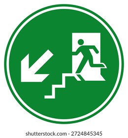 Sinal De Símbolo De Escada Para Baixo, Ilustração De Vetor, Isolar No Rótulo De Plano De Fundo Branco. EPS10 