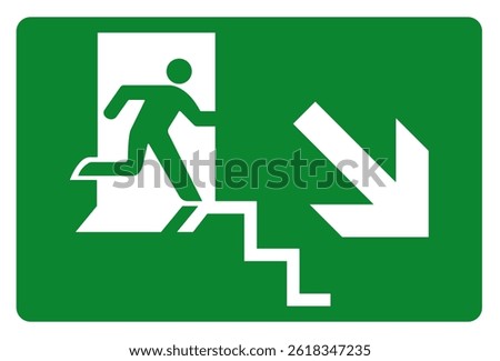 Exit Down Stair Symbol Sign, Vector Illustration, Isolate On White Background Label. EPS10 