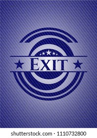 Exit emblem with denim high quality background