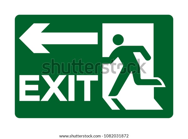 Exit Emergency Green Symbol Sign Vector Stock Vector (royalty Free 