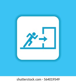 Exit Emergency Icon Door. Running  Sign Symbol for Mobile, Web and Everything 