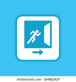 Exit Emergency Icon. Flat Isolated Running and Arrow Symbol for Use mobile, web and everything