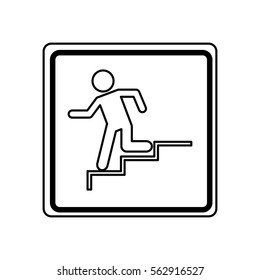 exit emergency route sign vector illustration design