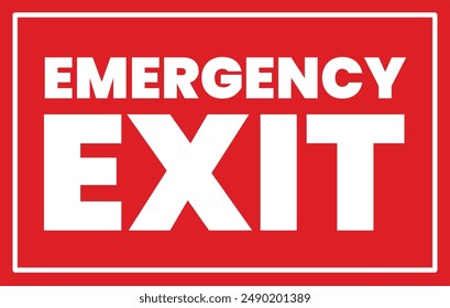 Exit emergency sign collection with red color