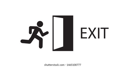exit emergency sign vector illustration