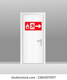 exit emergency sign vector illustration