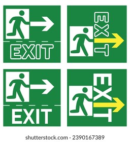 Exit emergency sign vector illustration.