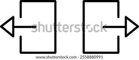 "Exit and Enter Doorway Icon with Arrows Design"