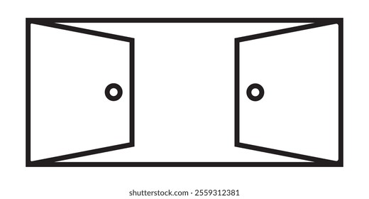 Exit entrance icon. Vector isolated black icon. Doorway entrance exit sign. Login and logout icons. Set of sign out, Sign in vector icon.