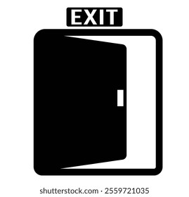 Exit entrance icon. Vector isolated black icon. Doorway entrance exit sign. Login and logout icons. exit entry icon vector illustration icon on isolated background eps 10.