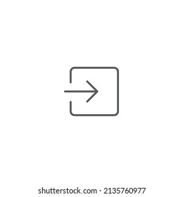 salida, icono de entrada minimalista fondo blanco aislado