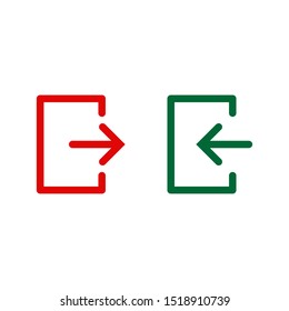Exit & Entry symbol icon vector illustration EPS 10