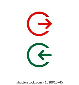 Exit & Entry symbol icon vector illustration EPS 10