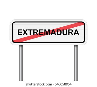 Exit of Extremadura, Spain road sign vector