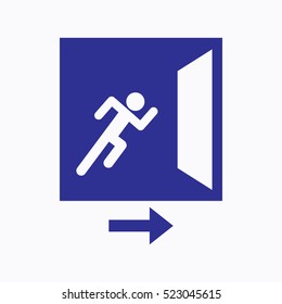 Exit Fire Emergency Icon Left 