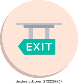 Ícone Sair do Estilo de Círculo Plano