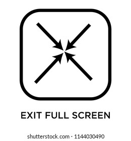 Exit full screen arrows icon vector isolated on white background for your web and mobile app design, Exit full screen arrows logo concept