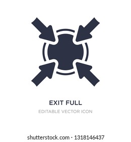 exit full screen arrows icon on white background. Simple element illustration from UI concept. exit full screen arrows icon symbol design.
