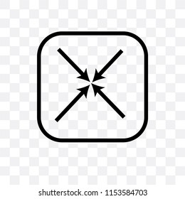 Exit full screen arrows vector icon isolated on transparent background, Exit full screen arrows logo concept