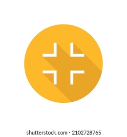 Exit full screen flat icon with shadow