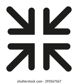 The exit full screen icon. Arrows symbol. Flat Vector illustration
