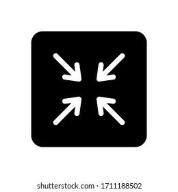 Exit full screen icon. Minimize screen sign. Line design.